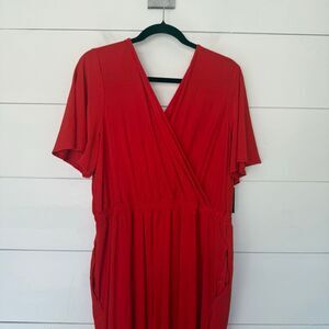Ashley Stewart Women’s 18/20 Red Jumpsuit Plus Size New